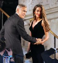 George And Amal Clooney Arriving For The Albie Awards - NYC