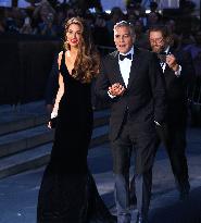 George And Amal Clooney Arriving For The Albie Awards - NYC