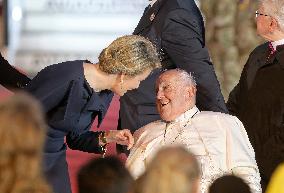 Royals Welcome Pope Francis - Brussels