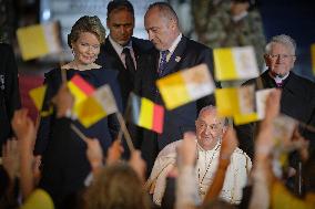 Royals Welcome Pope Francis - Brussels