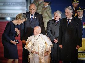 Royals Welcome Pope Francis - Brussels