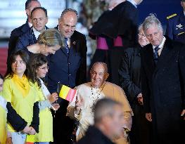 Royals Welcome Pope Francis - Brussels