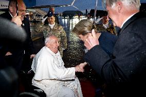 Royals Welcome Pope Francis - Brussels