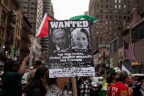 Pro-Palestinian Protest Over Netanyahu's Visit To United Nations - September 26, 2024