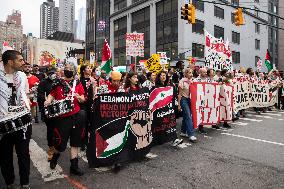 Pro-Palestinian Protest Over Netanyahu's Visit To United Nations - September 26, 2024