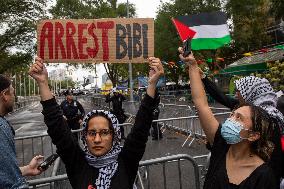 Pro-Palestinian Protest Over Netanyahu's Visit To United Nations - September 26, 2024