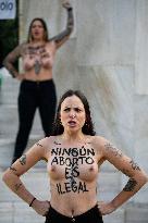 Femen Takes Action To Decriminalise Abortion - Madrid