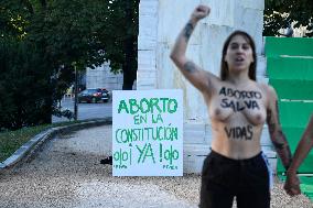 Femen Takes Action To Decriminalise Abortion - Madrid