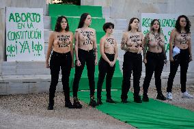 Femen Takes Action To Decriminalise Abortion - Madrid