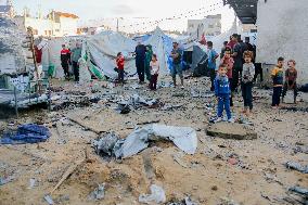 Deir al-Balah Tent Camp Hit By Israeli Strike - Gaza