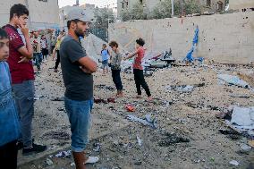 Deir al-Balah Tent Camp Hit By Israeli Strike - Gaza