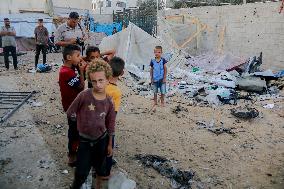 Deir al-Balah Tent Camp Hit By Israeli Strike - Gaza