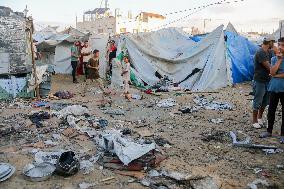 Deir al-Balah Tent Camp Hit By Israeli Strike - Gaza