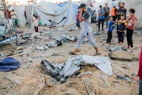 Deir al-Balah Tent Camp Hit By Israeli Strike - Gaza