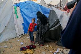 Deir al-Balah Tent Camp Hit By Israeli Strike - Gaza