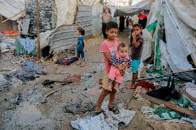 Deir al-Balah Tent Camp Hit By Israeli Strike - Gaza