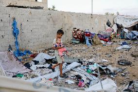 Deir al-Balah Tent Camp Hit By Israeli Strike - Gaza