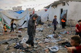 Deir al-Balah Tent Camp Hit By Israeli Strike - Gaza