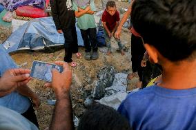 Deir al-Balah Tent Camp Hit By Israeli Strike - Gaza