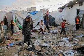 Deir al-Balah Tent Camp Hit By Israeli Strike - Gaza