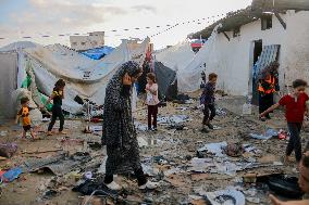 Deir al-Balah Tent Camp Hit By Israeli Strike - Gaza