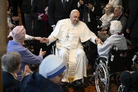 Pope Francis Visits A Senior Residence - Brussels