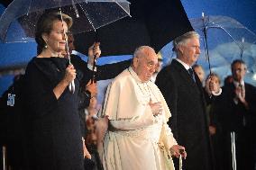 Royals Welcome Pope Francis - Brussels