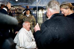 Royals Welcome Pope Francis - Brussels