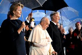 Royals Welcome Pope Francis - Brussels