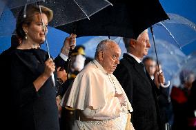 Royals Welcome Pope Francis - Brussels