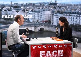 Xavier Niel Appears On RMC/BFMTV - Paris