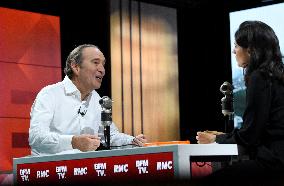 Xavier Niel Appears On RMC/BFMTV - Paris