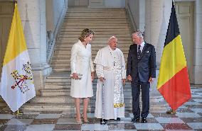 Pope Francis Meets The Royal Family - Belgium