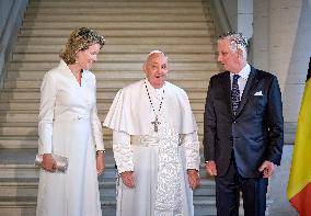 Pope Francis Meets The Royal Family - Belgium