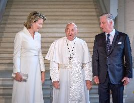 Pope Francis Meets The Royal Family - Belgium