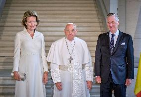 Pope Francis Meets The Royal Family - Belgium