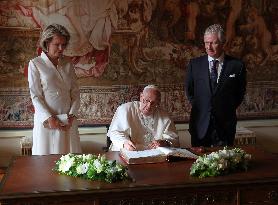 Pope Francis Meets The Royal Family - Belgium