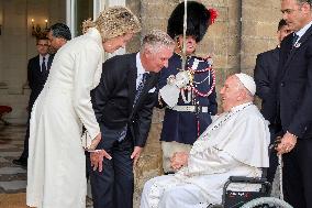 Pope Francis Meets Belgium's Civil Authorities - Laeken