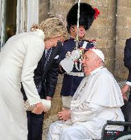 Pope Francis Meets Belgium's Civil Authorities - Laeken