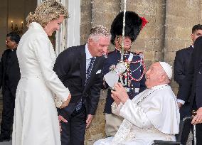 Pope Francis Meets Belgium's Civil Authorities - Laeken