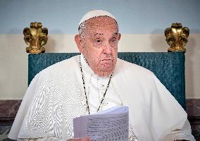 Pope Francis Meets Belgium's Civil Authorities - Laeken