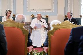 Pope Francis Meets Belgium's Civil Authorities - Laeken