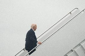 President Joe Biden boards Air Force One