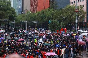 Protest For Demand Justice To Ayotzinapa Victims After 10 Years