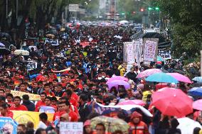 Protest For Demand Justice To Ayotzinapa Victims After 10 Years