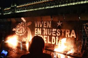 Protest For Demand Justice To Ayotzinapa Victims After 10 Years