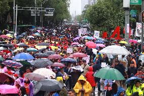 Protest For Demand Justice To Ayotzinapa Victims After 10 Years