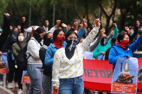 Protest For Demand Justice To Ayotzinapa Victims After 10 Years