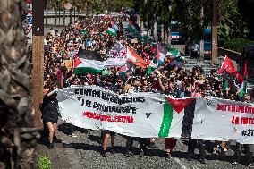 General Strike In Barcelona, In Solidarity With Palestine.