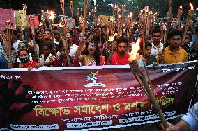 Protest Against Attacks On Minority Community In Bangladesh